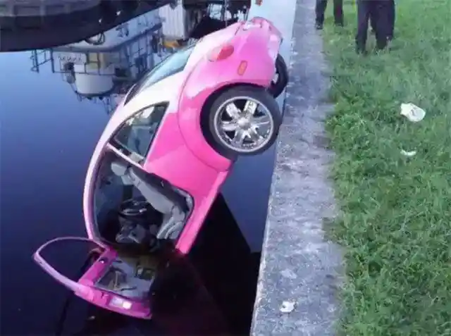 The Beetle's Splashy Escape