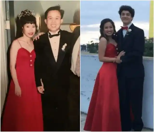 41 Teens Looking Gorgeous in Their Mother’s Prom Gowns