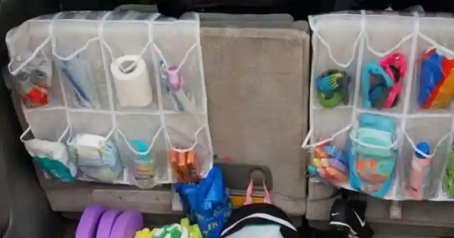 Transform Shoe Racks Into Backseat Organizers