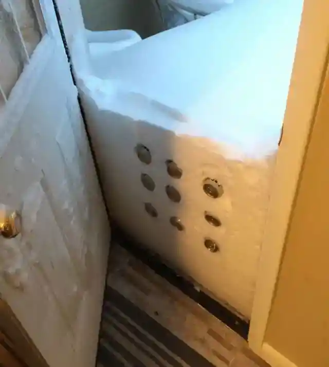Snowy Doorway Freezer Innovation