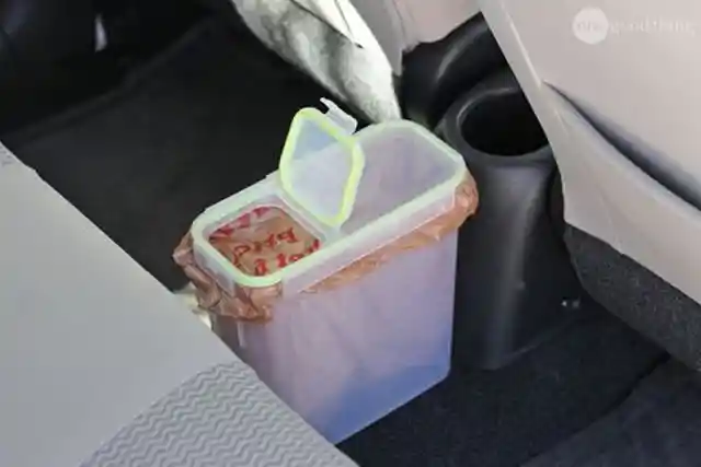 Turn A Cereal Bin Into The Perfect Trash Can For Your Car