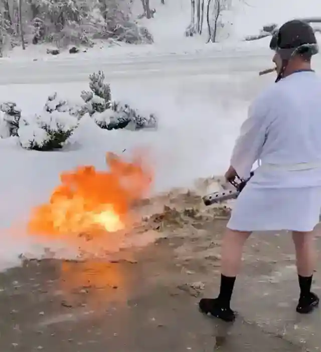 Flamethrower Snow Removal