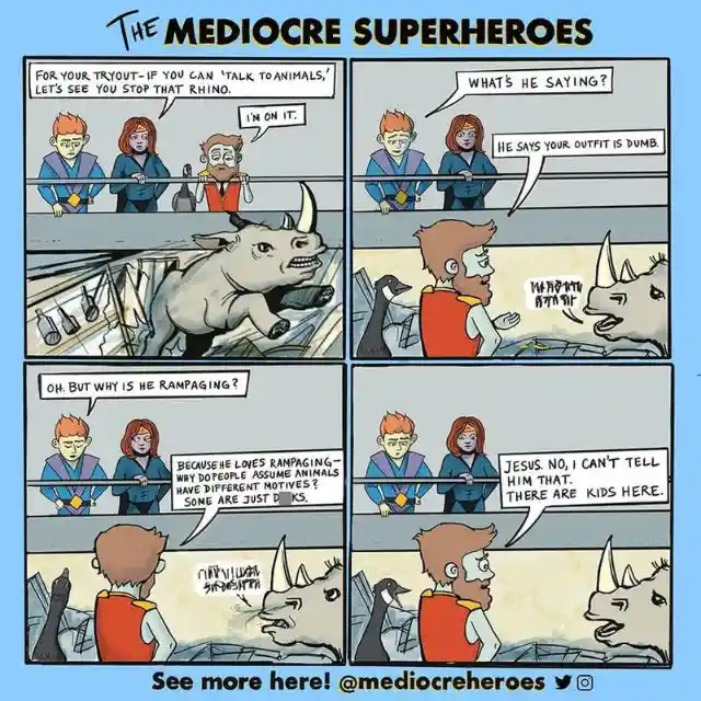 The Mediocre Superheroes: 35 Hilarious Comic Strips Lampooning The Superhero Genre