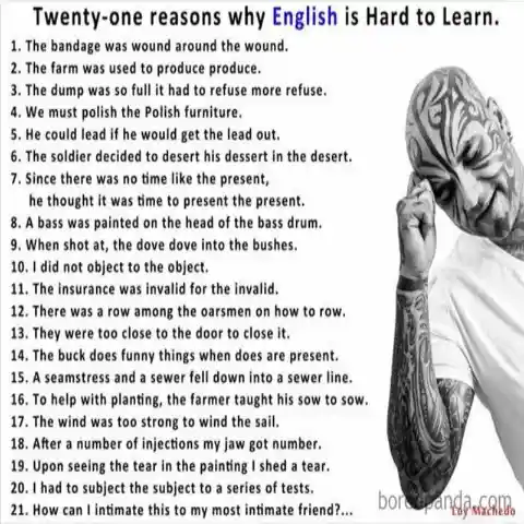 Learning English Is Hard