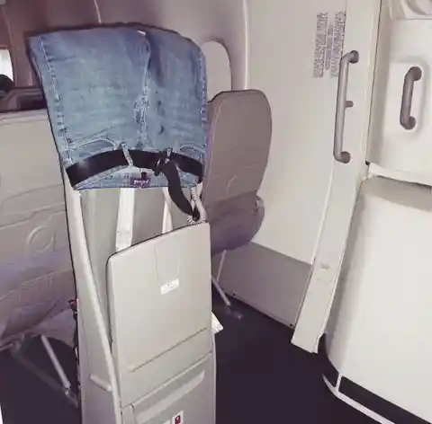 Drying Your Jeans on the Flight Attendant’s Seat