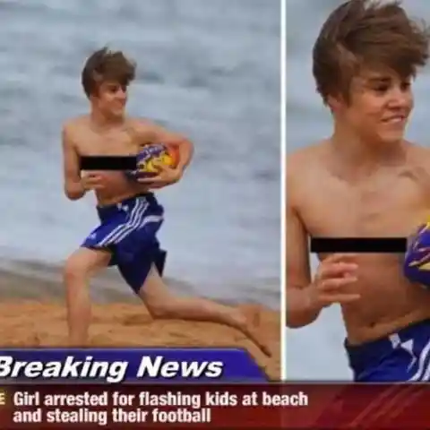 40 Hilarious Celebrity Beach Fails Captured On Camera
