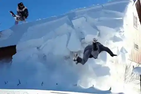 Snow Removal Mishap on the Roof