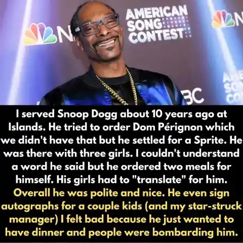 Joyful Challenges of Serving Snoop Dogg