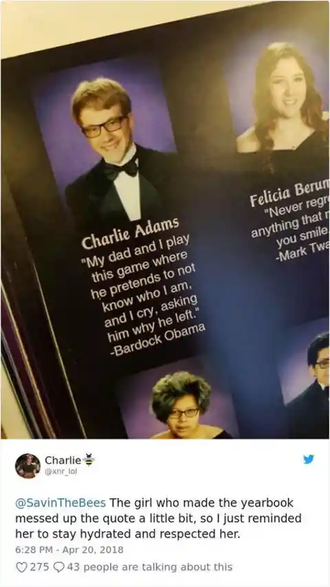 Hilarious Yearbook Quotes That Slip Under the Principal's Radar
