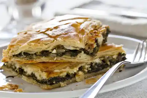 What country does spinach pie come from?