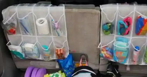 Transform Shoe Racks Into Backseat Organizers