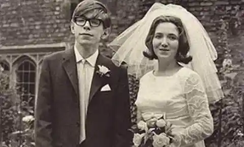 Stephen Hawking and Jane Wilde on Their Wedding Day, 1965