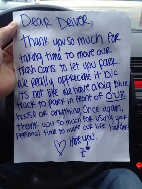 Sarcastic Windshield Notes to Amuse You