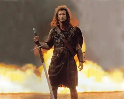 ¿En qué película interpreta Mel Gibson al guerrero escocés William Wallace?