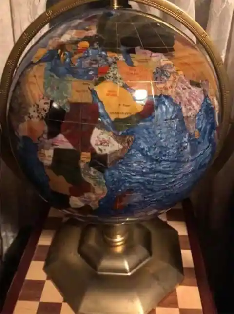 A Globe Made of Gemstones and Minerals