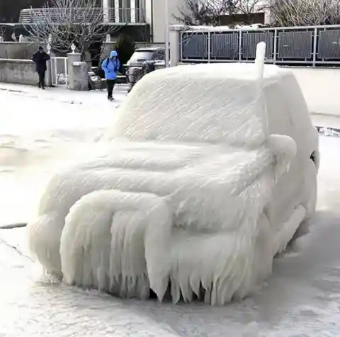 Frozen Car Sculpture