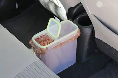 Turn A Cereal Bin Into The Perfect Trash Can For Your Car