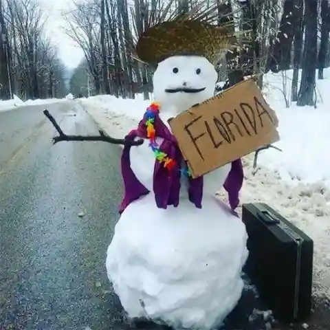 Snowman Heading to Florida